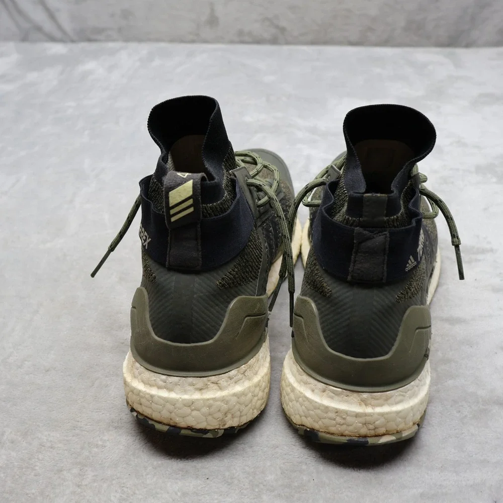 Adidas Mens 12 Athletic Shoes Green Camo Terrex Free Hiker Boost Trail Trekking